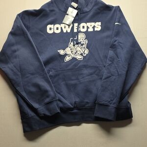 Nike Navy Pullover Hoodie with White Lettering Xlarge